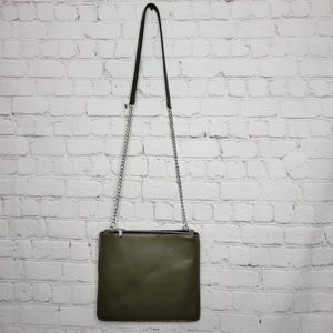 Punto FIBBIA Leather Green bag/ wristlet